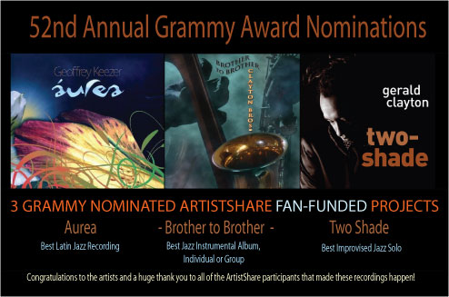 ArtistShare receives another 3 Grammy nominations